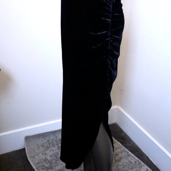 VERONICA BEARD Midi Skirt Herst Black Velvet Rushed Size 6 New Tag $495 - Picture 3 of 7